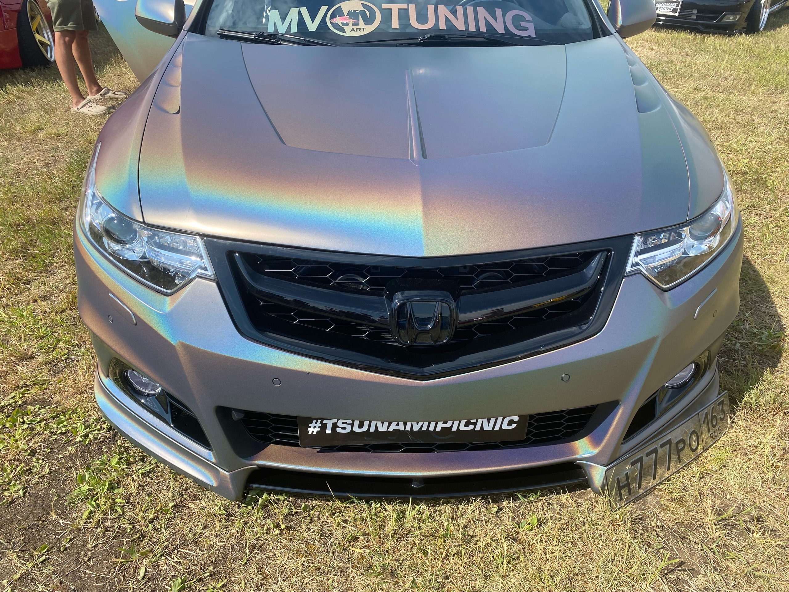 Updated, Обновленная версия! Решетка радиатора "Modulo Style" var №5 Honda Accord 8 (VIII) / Acura TSX(CU/CW) (2008-2010) Updated + УСТАНОВОЧНЫЙ КОМПЛЕКТ