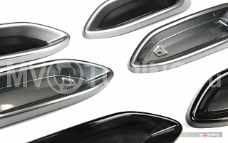SPACE GRAY. Имитация насадок глушителя(выхлопа) крашенные для VW Polo Liftback 2020 - 2023