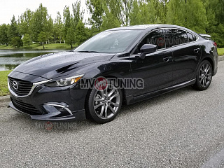 Клыки переднего бампера var №3 Mazda 6 (рестайлинг) / Atenza GJ (2015 - 2018)