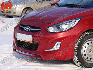 Юбка переднего бампера var№2 Hyundai Solaris (2010-2013)