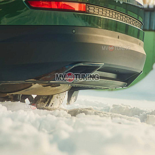 SPACE GRAY. Имитация насадок глушителя(выхлопа) крашенные, для Skoda Kodiaq I поколение 2016 - 2023