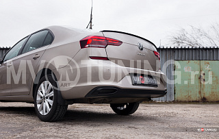 SPACE GRAY. Имитация насадок глушителя(выхлопа) крашенные для VW Polo Liftback 2020 - 2023