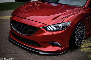 Сплиттер var №2 под клыки переднего бампера под клыки Lite Style Mazda 6 GJ / Atenza GJ (2012 - 2018)